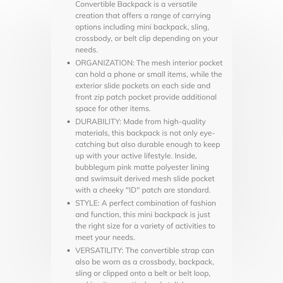 LIKE NEW Lola California Olive Green backpack/belt bag/crossbody/ sling bag. - Picture 10 of 13